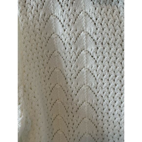 Women's Vintage Duet Creations Knit Cream Cardigan Sweater Size Med - Picture 4 of 5